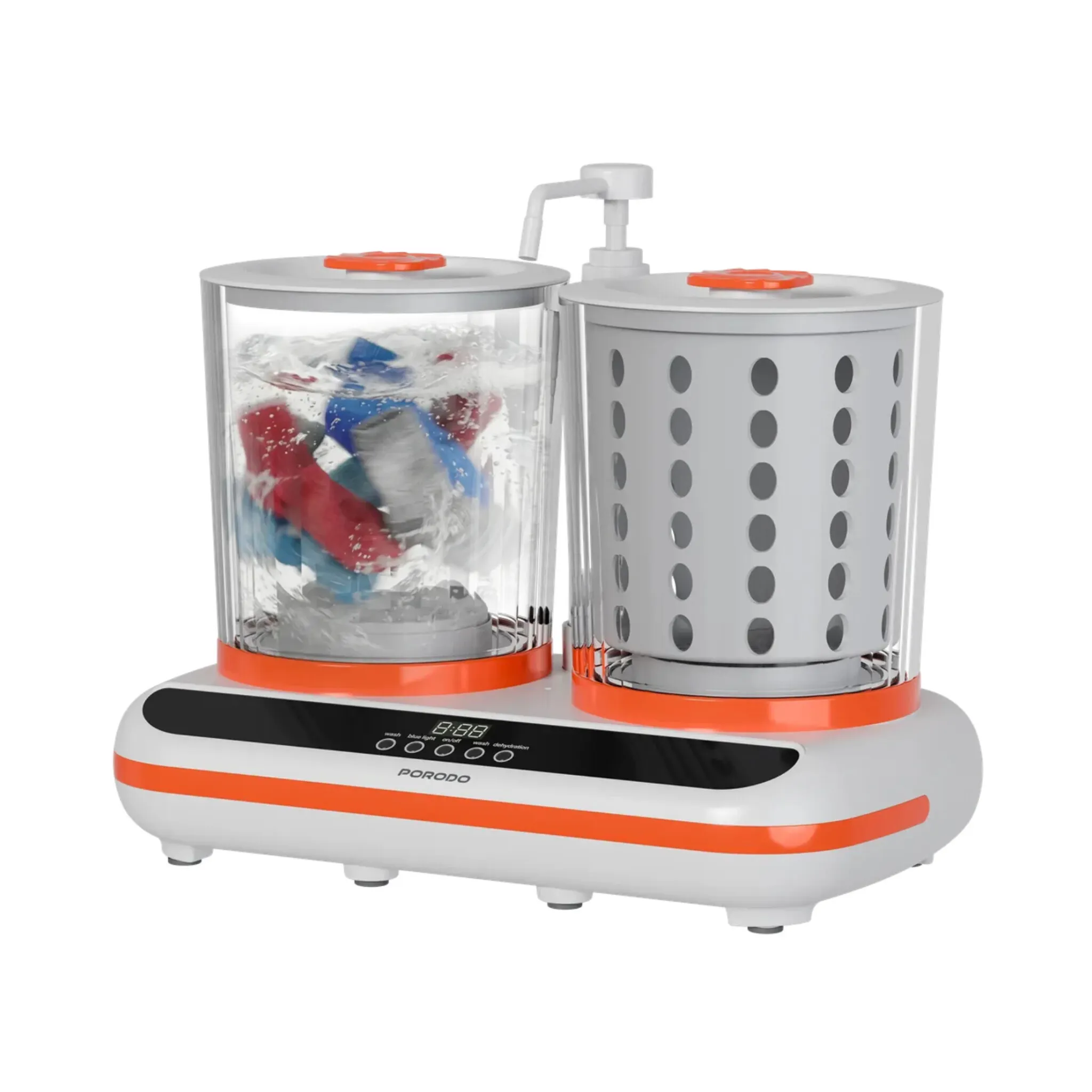 ماشین لباسشویی قابل حمل Porodo Launder Twin 2L Portable Mini