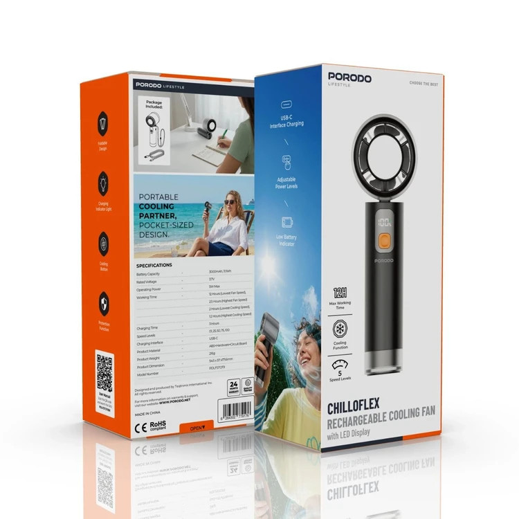 پنکه شارژی و سرمایشی Porodo Chilloflex مدل CF9