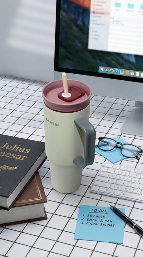 ماگ دوجداره و عایق دار برند lepresso 1200ml