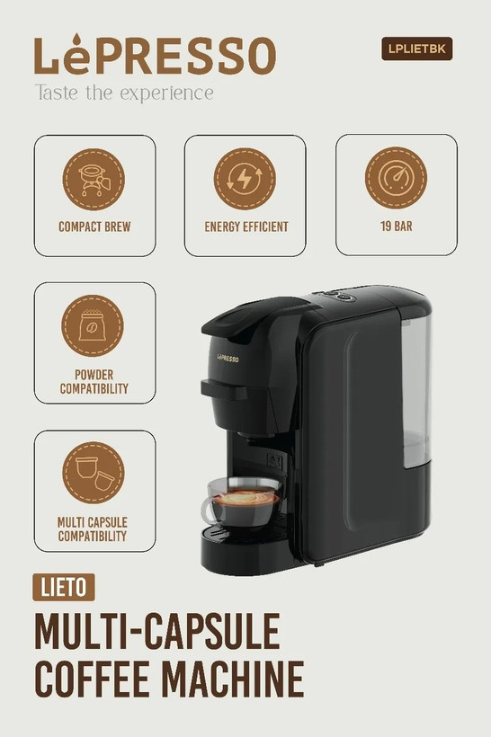 دستگاه اسپرسوساز LePresso LIETO Multi-Capsule Coffee Machine