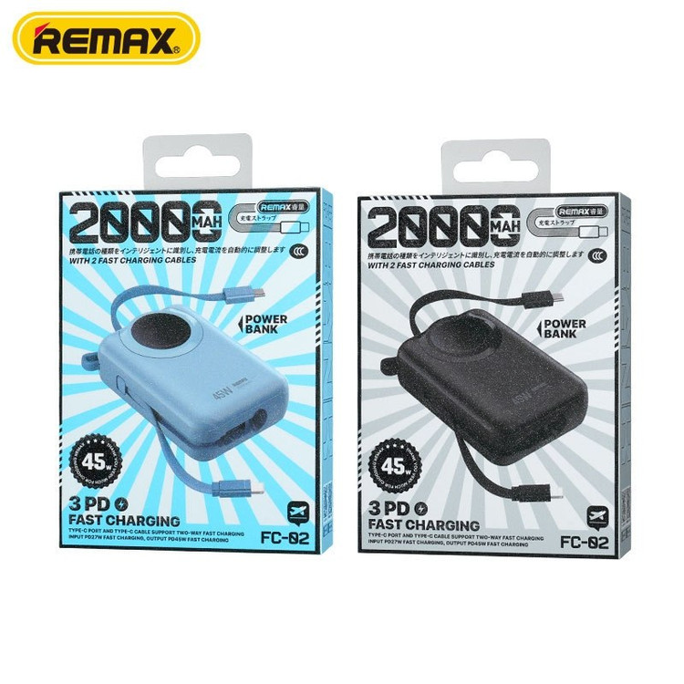 پاوربانک FC02 REMAX اورجینال 20000مبلی آمپر