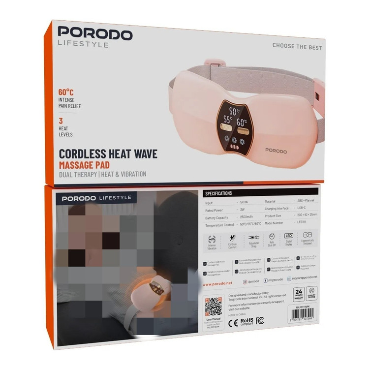 ماساژور قاعدگی شارژی پرودو مدل LFS194 (Porodo Cordless Heat Wave Massage Pad)