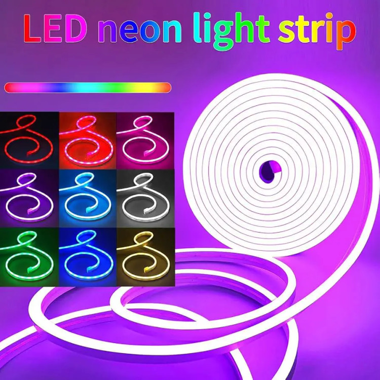 ریسه نئون فلکسی RGB-IC برنامهپذیر 5 متری رونده و حساس به صدا