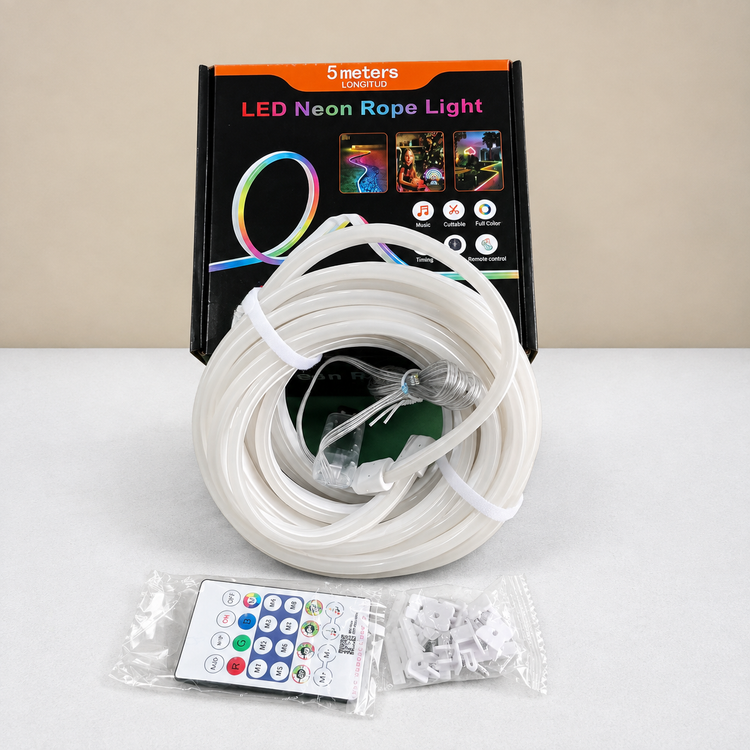 ریسه نئون فلکسی RGB-IC برنامهپذیر 5 متری رونده و حساس به صدا